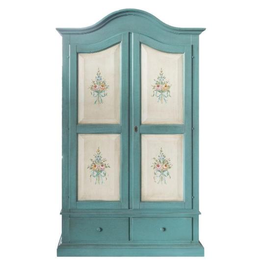 tyrkysovy skrina rustikalna zelena spalna starozitny mediteransky sedliacky domov rucne malovany kvetinovy vidiecky styl renovacia provence provansalsky nabytok nabytky skrine budapest lameridiana.jpg